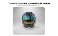 Double Visor Helmet Four-Season 3/4 Open Face Helmet Protection for Unisex, City Commuting