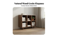Solid Wood Bookshelf Multipurpose Freestanding Grid Cabinet Cube Storage Organizer Sturdy Construction Open Grid Display Suitable for Families Parents Playroom Study Bedroom