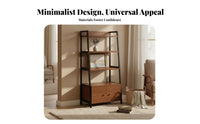 Floor-Standing 4-Tier Ladder Shelf Trapezoid Design Storage Rack Space-Saving shelf unit Multi-Purpose for Book Lovers, Plant fans, Homeowners, Living Room, Bedroom, Study