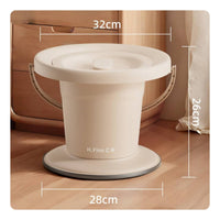 Lidded Chamber Pot Night Use Toilet Pot with Lid Stable High Base for Bedroom