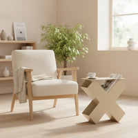 X-Shaped Bookshelf Slim Mini Bookshelf Freestanding Magazine Rack Space-Saving Book Organizer Narrow for Readers, Reading Nook