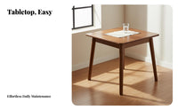 Minimalist Design Solid Wood Square Table Space-Saving Small Square Dining Table No Veneer Home Furniture Stable and Sturdy for Families, Couples, Homeowners, Breakfast Nook