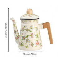 Enamel Tea Kettle Wide Base Enamel Teapot Long-Lasting