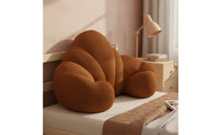 Supportive Arc-shapedShaped Back Cushion Ribbed Backrest with Side Bolsters Soft Support Pillow Cushiony for Readers, Sofa, Dorm Rooms