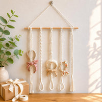 Wall-Hanging Organizer Rack Triangular Wooden Dowel Organizer Decorative