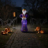 Festive Skeleton Figure with Dress Spooky Inflatable Skeleton Big Halloween Inflatable Inflate for Homeowners, Party Hosts, Yard, Lawn, Porch