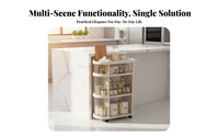 Foldable Multi-Tier Trolley Multifunctional Side Table Lockable 360° Wheels