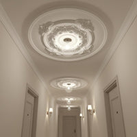 Round Carved Ceiling Medallion PU Material Decorative Chandelier Base Plate