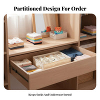 3 Pieces Underwear Compartment Box Set cleanable Drawer Organizer Foldable
