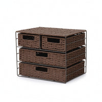 Decorative Woven Drawer Organizer Sturdy Desktop Organizer with Baskets Long-Lasting Chest of Drawers Multi-Functional for Closet Shelves