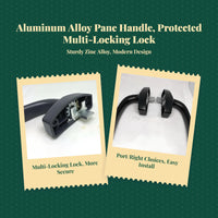 Universal Aluminum Alloy Fenestration Handle, Replacement Casement Lock, Sturdy Pull Handle for Outward Opening panes, Security, Alabaster