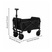 Foldable Wagon Swivel Wheels Collapsible Wagon Compact Fold for Picnics, Outings