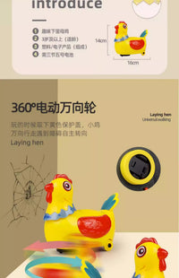 跨境热卖网红小鸡会走路生蛋下蛋唱歌电动万向儿玩具