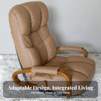 Foldable Design Swivel Recliner Floor Chair with Armrests Japanese Design Adjustable Swivel Armchair Padded Cushion Lounge Seat Thick Padding for Students, Readers, Tatami Room, Bedroom, Home Office, Reading Nook