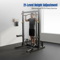 Power Rack, Multi-Function Half Frame, Home Gym Equipment, Leg Press, Bench Press, Shoulder Pulldown, Row, Adjustable, Heavy Duty