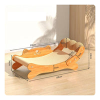 Solid Wood Frame Cat Scratching Lounger Long-Lasting & Wear-Resistant Cat Scratcher Lounge Large Size Pet Furniture Stable & Sturdy Design