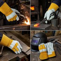 Cowhide Welding Gloves Heat Resistant Industrial Safety Work Gloves