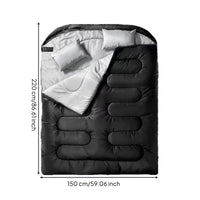 Hooded Sleeping Bag Insulated Rectangular Sleeping Bag Quilted Bedding for Campers, Camping, Tent, Backpacking