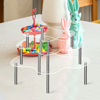 Transparent Acrylic Cupcake Stand Multi-layer Display Rack for Wedding, Birthday, Figurine Display