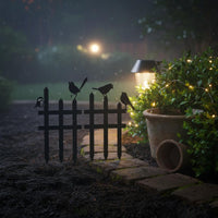 Black Bird Fence Plant Stake Cut Metal Birds on Fence Yard Art for Patio