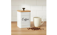 3 Pieces Square Airtight Canister Easy to Carry Bamboo Lid Jar Set Iron Body
