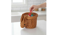 Handcrafted Basket with Hare Detail | Cute, Woven Basket with Bunny, for Holiday Display