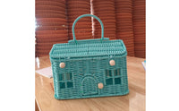 Rattan Gift Box Portable Handle House Basket Handwoven for Birthday