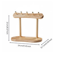 Key Organizer Stand Tray Solid Wood Entryway Key Rack Retro Design Household Storage for Bedside Table