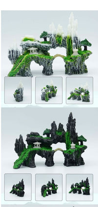 Aquarium Decoration Simulated Water Plants and Rockery Set