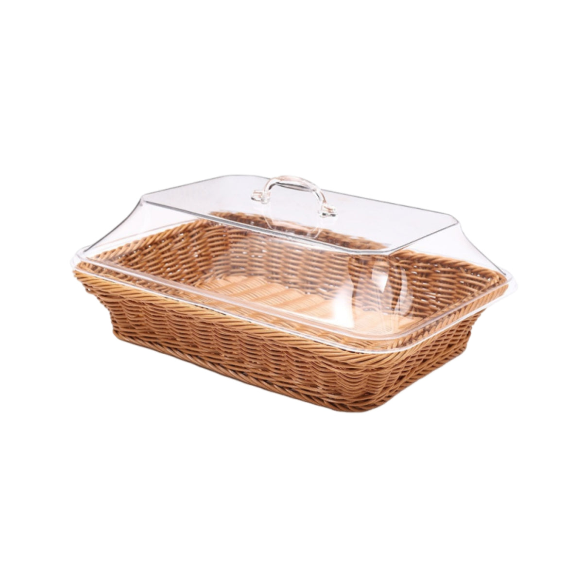 Bread Basket with Acrylic Lid Rectangular Bread Basket with Lid Hygienic for Dining Table