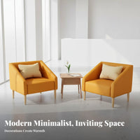 3 Pieces Circular Table and 2 Chairs Set Modern Design Indoor Furniture Curved Backrest Skid-Resistant Feet for Homeowners
