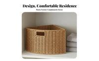 Corner Lidded Basket Woven Design Household Storage Large Capacity for Bathroom