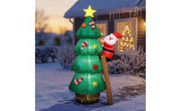 Christmas Tree with Climbing Santa Easy Setup Inflatable Christmas Tree with Santa Decoration Lightweight Outdoor for Families