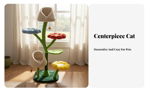 Cozy Nests Flower Cat Tree Sturdy Construction Cat Climbing Frame Soft Material for Large Cats, Kittens, Indoor, Living Room, Bedroom, Apartment