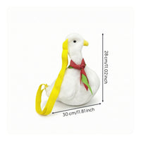 Soft Shoulder Bag with Scarf Novelty Duck Shoulder Bag Adorable for Girls