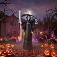Freestanding Grim Reaper with Reaping Blade Oversized Inflatable Grim Reaper Outdoor Seasonal for Yard, Halloween Parties, Storefront
