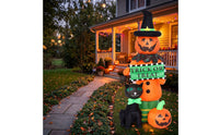 Inflatable Black Cat and Pumpkin Outdoor Inflatable Pumpkin with Cat Festive Yard Decoration Cute for Lawn, Porch