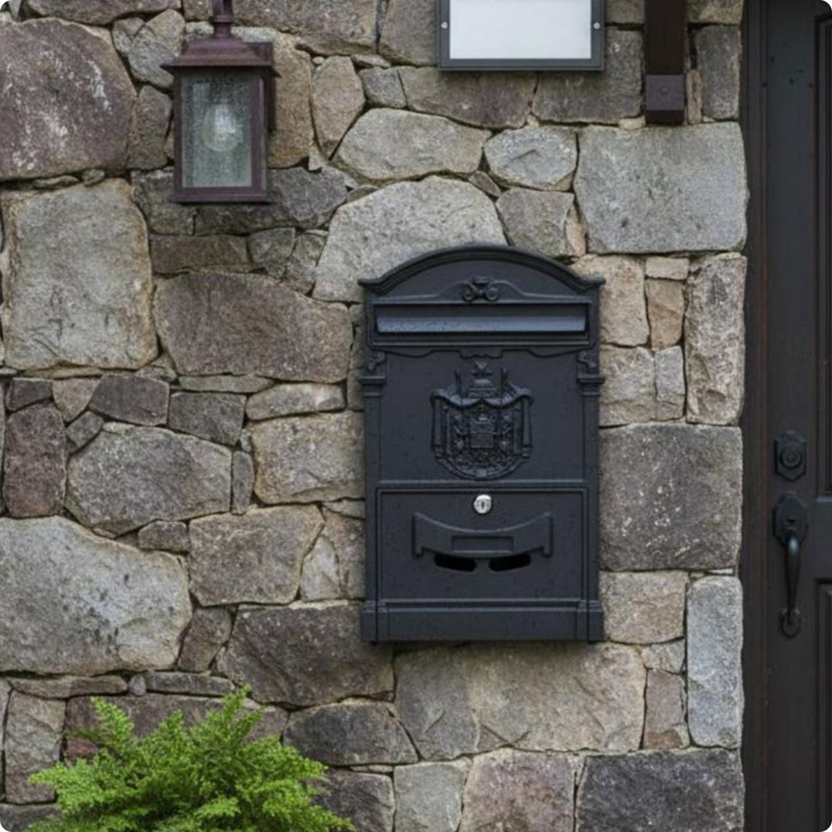 Lockable Wall Mailbox Weather Resistant Rainproof Post Box Secure Lock for Villa