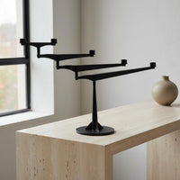 Modern Metal Candlestick Statement Centerpiece Black Tiered Candle Stand