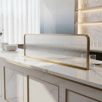 Divider with Ribbed Glass   Glass Partition Screen Decorative Single-Section Partition for Restaurants, Cafes, Commercial Areas
