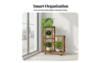 3-Tier Corner Plant Stand Mobile with casters 3-Tier Corner Plant carrier for Patio
