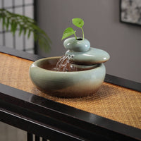 Stone Waterfall Fountain Easy Setup Rock Water Feature Quiet Pump for Tea Table