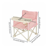 Foldable Baby Beach Chair with Backrest Folding Baby Chair Safety Strap Infant Learning Seat Sun Canopy for Babies, Infants, Outdoor, Camping, Garden, Patio