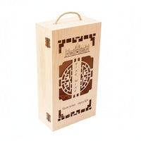 2 Pieces Wine Storage Container Solid Wood Display Box Dual Bottle Feature Reusable Design Portable Handle Suitable for Gift Occasions Wine Lovers Home Storage