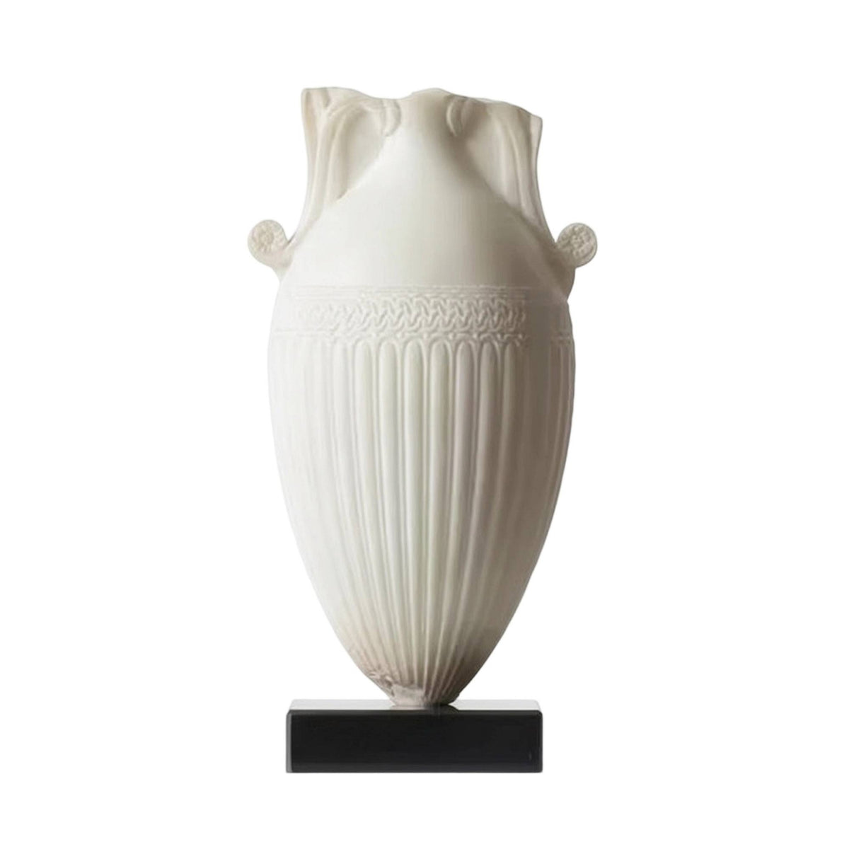 Decorative Vase Sculptural Vase with Base Faux Jade Sculpture for Living Room