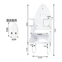 Heat-Resistant PBT Plastic Double Hook for Iron and Towel Storage, Foldable Design