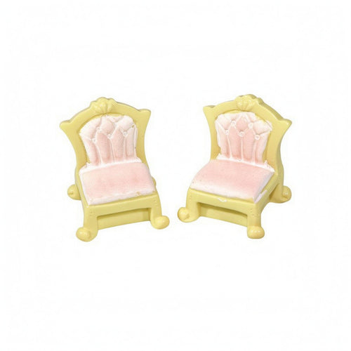 2 Pieces Tufted Miniature Chair Ornate Dollhouse Furniture Upholstered