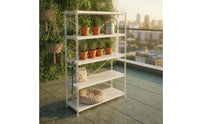 Rust-Resistant 5-Tier Storage Rack Steel Utility Shelving Unit Heavy Duty Metal Shelving Unit Open-Frame for Balcony, Kitchen, Living Room