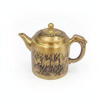 Brass Teapot Ornament Gold-Toned Teapot Ornament Embossed
