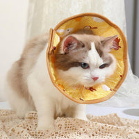 Padded Nylon Cone for Cats and Dogs, Textile Padded Nylon Cone for Kittens, Cartoon Pattern Recovery Tool to Stop Licking and Biting